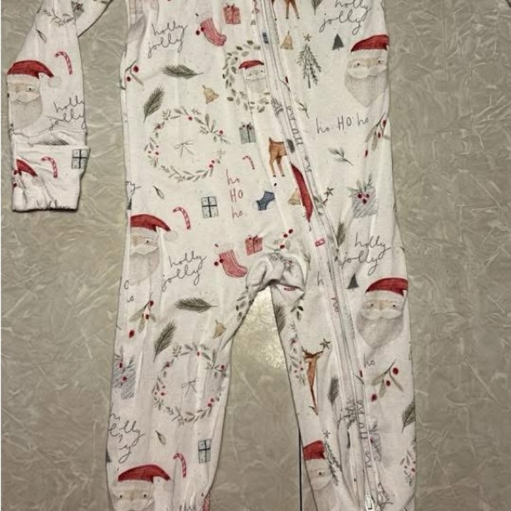 Holiday Print Kids Footie Pajamas